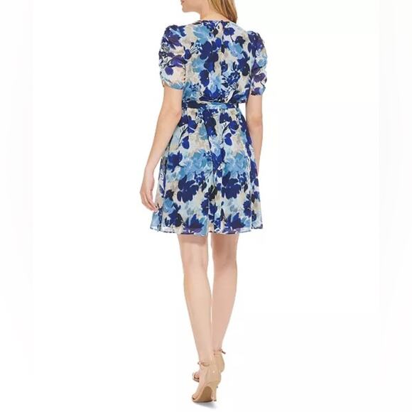 JESSICA HOWARD Women's Floral Chiffon Fit & Flare Dress Petite Sz 14P - Picture 5 of 8